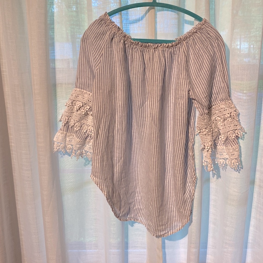 Blue and white Striped blouse